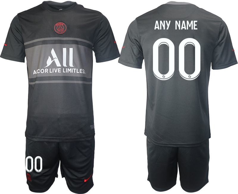 Men 2021-2022 Club Paris St German Second away black customized Soccer Jersey->paris st german jersey->Soccer Club Jersey